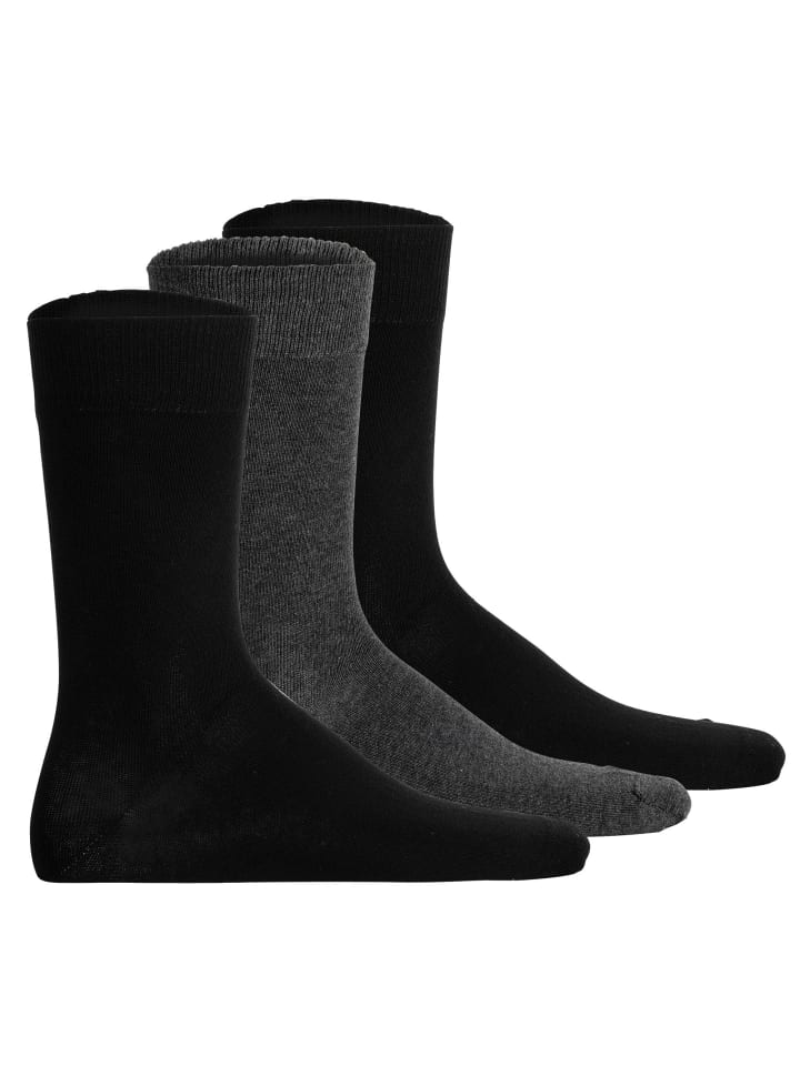 Socken 3er Pack in Schwarz/Grau