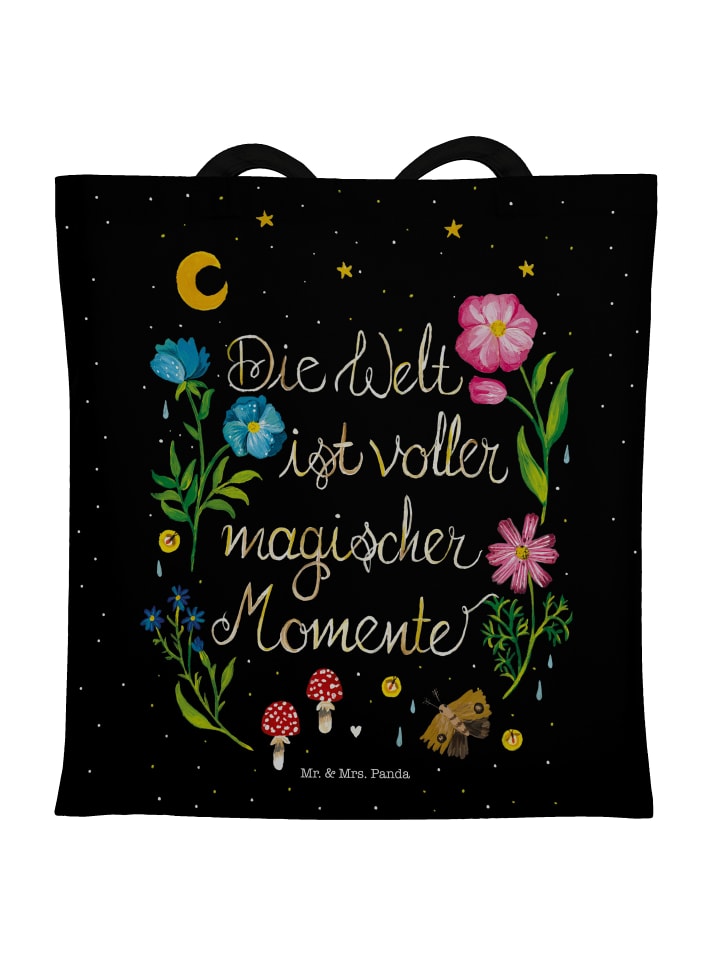 Shopping Bag Magische Welt mit Spruch in Schwarz