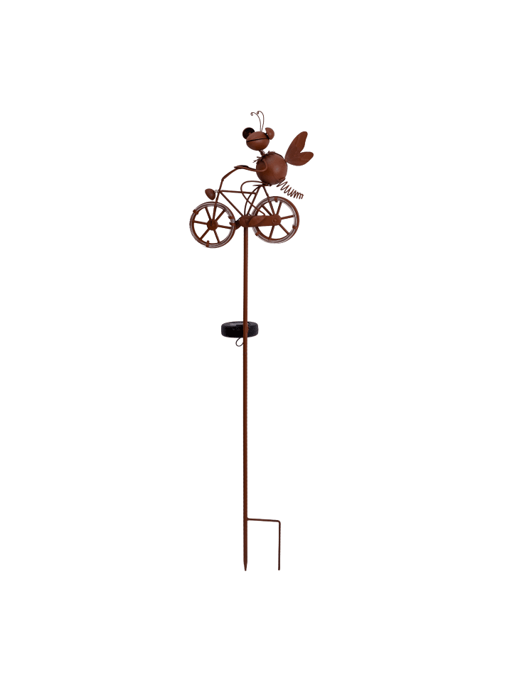 LED Solarleuchte "BORELLA" in braun - (L)21.5 cm x (B)13.5 cm x (H)88 cm