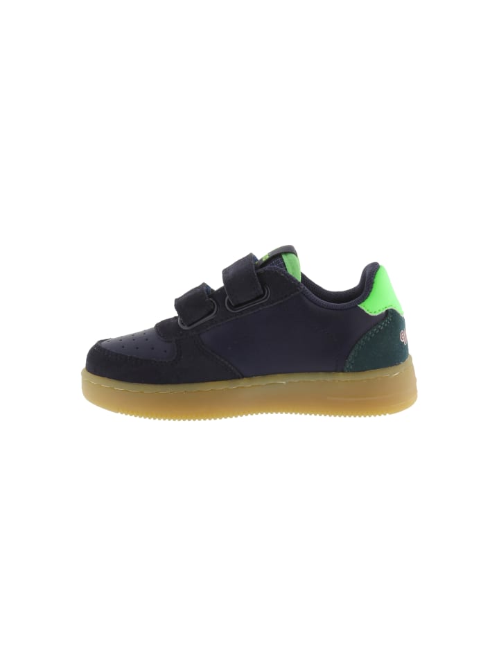 Time – Niedrige Kindersneaker aus Leder Blau