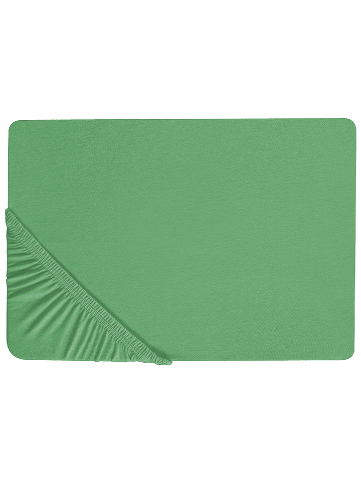Bettlaken JANBU in Grün - (W) 160 x (H) 30 x (L) 200 cm
