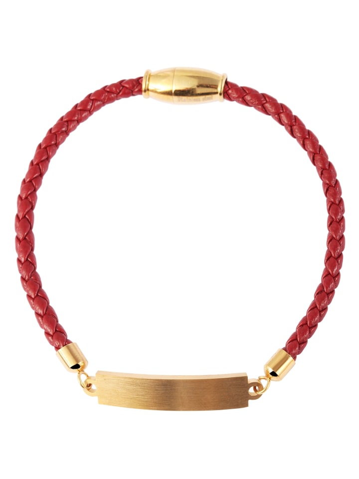 Damen Armband – Armreif aus Leder 17 cm in rot
