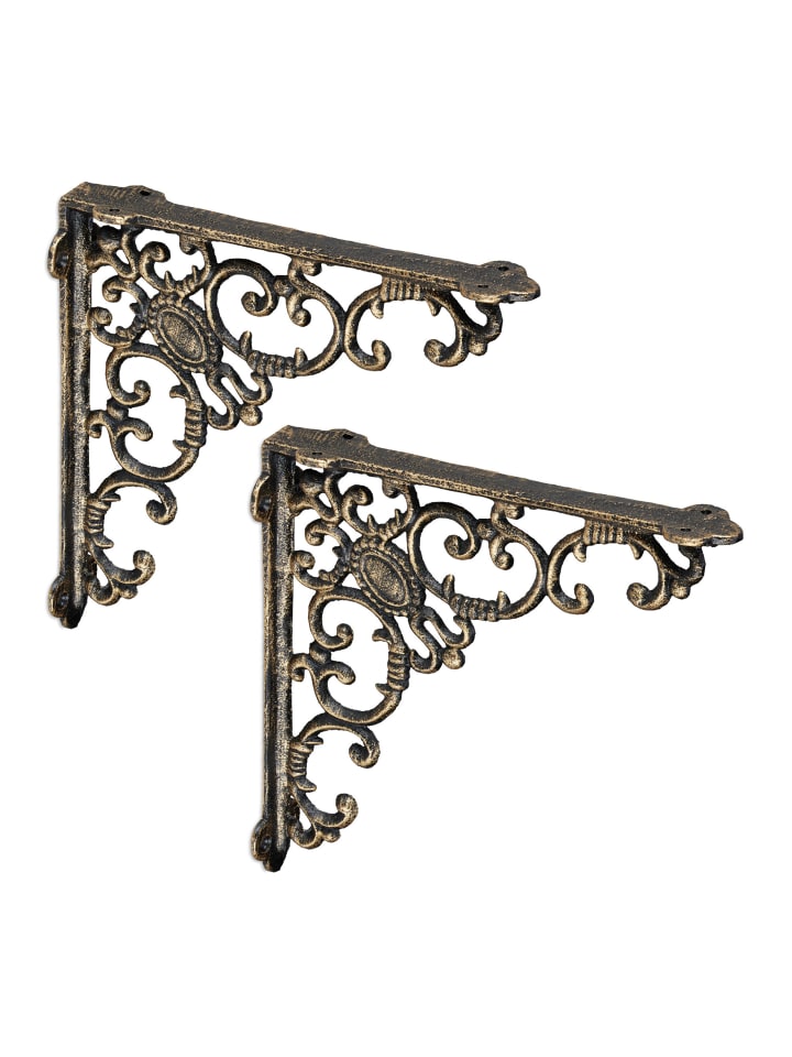 8 x Regalwinkel Träger in Bronze