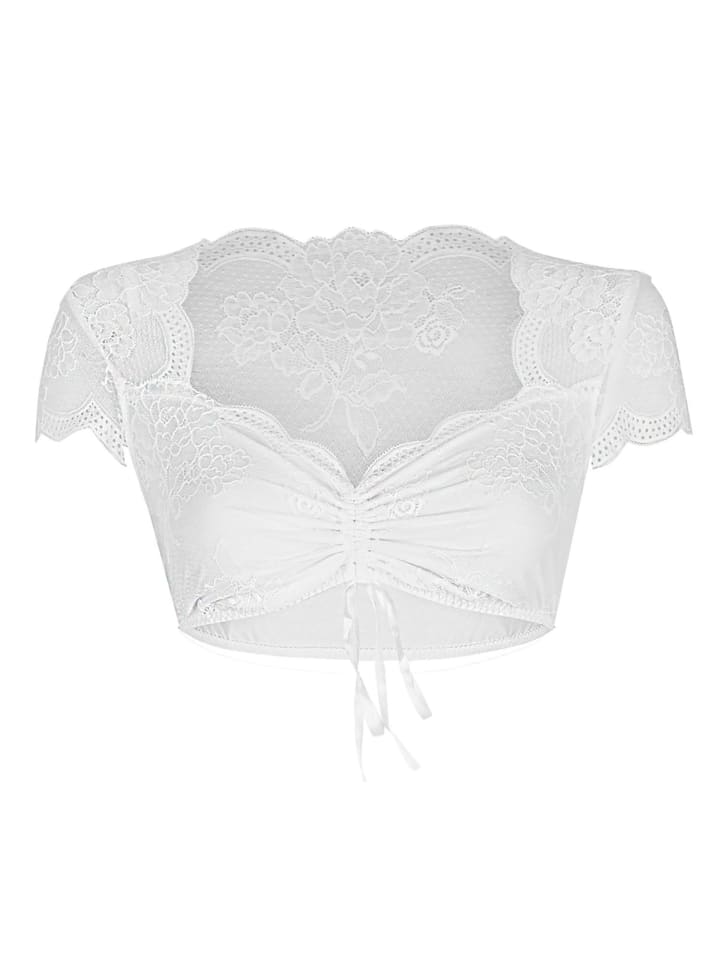 Dirndlbluse, kurzarm in weiss