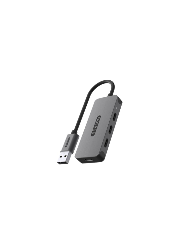 USB-A zu 4x USB-C Hub (15?cm) in Grau