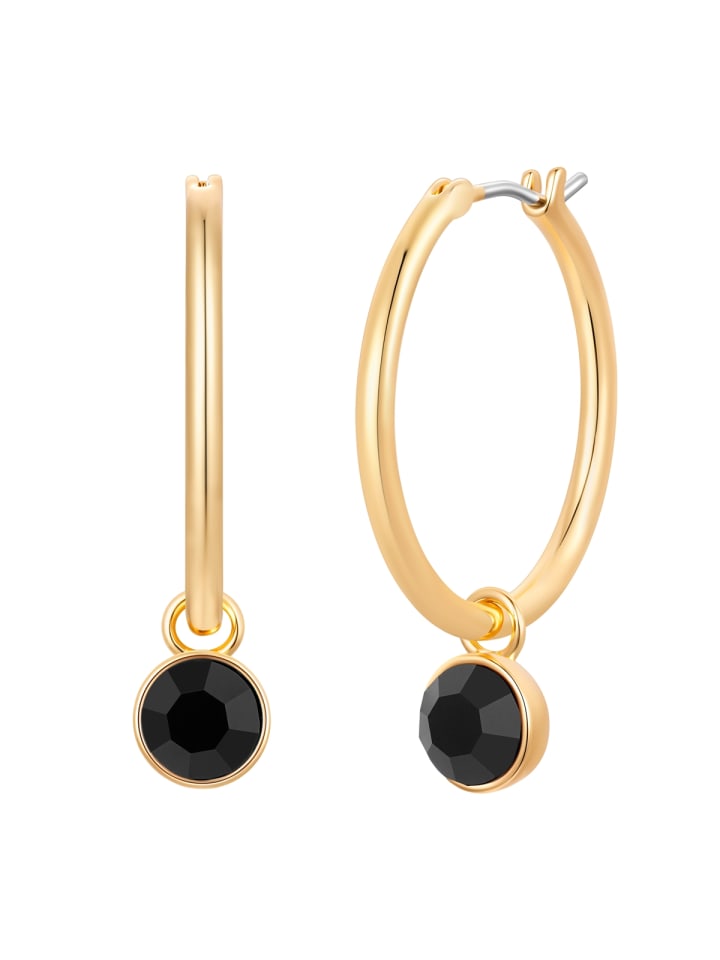 Creolen aus Messing mit Glaskristall in gelbgold
