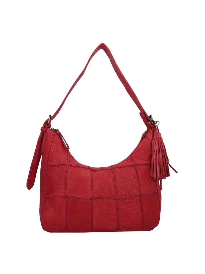 Malvengasse Schultertasche Leder 31 cm red solid