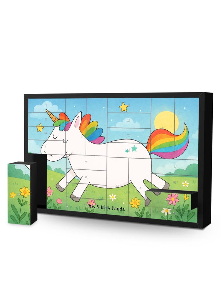 Adventskalender Einhorn Happy Design ohne Spruch in Weiß