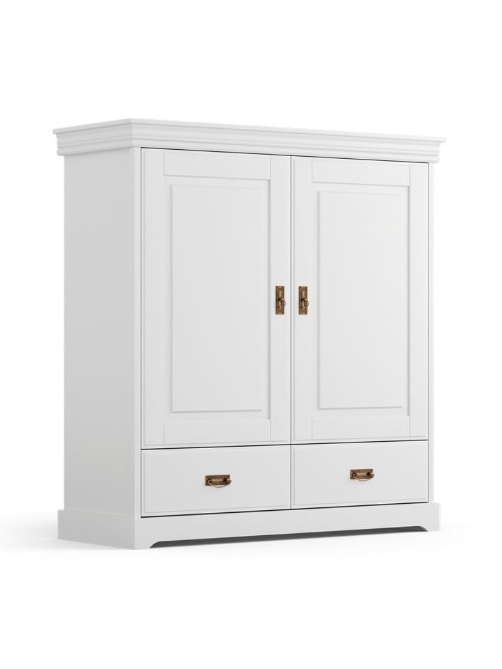 Wäscheschrank Toskania Kiefer weiß (RAL 9003) 130 / 50 / 142cm