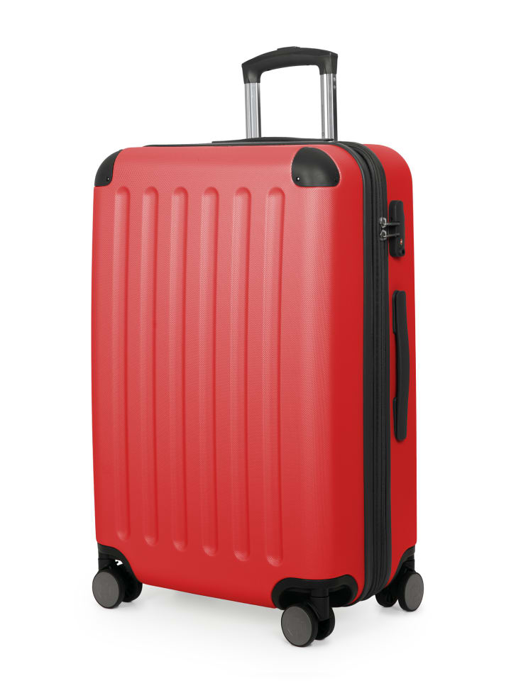 Spree - Mittelgroßer Hartschalenkoffer Trolley TSA, 65cm, 4 Rollen, 74 L in Rot