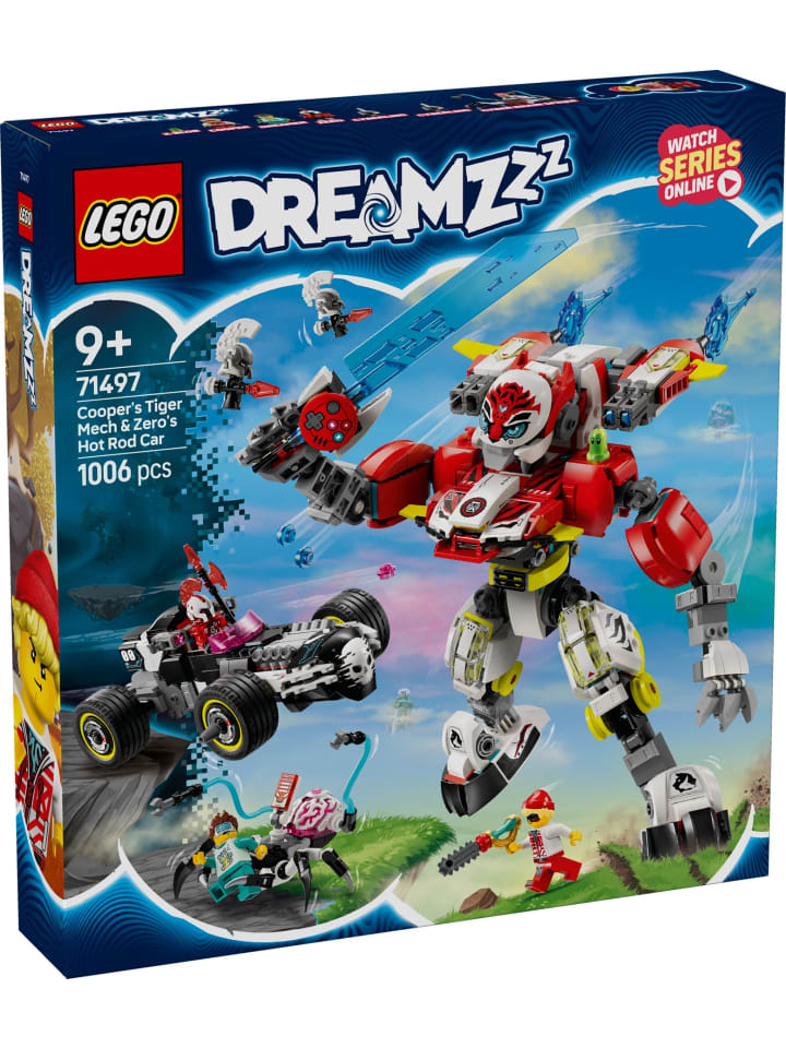 Dreamzzz 71497 Coopers Tiger-Mech und Zero's Hot Rod Auto