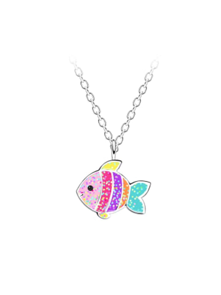 Kette mit Anhänger FISCH in 925 Sterling Silber, 2-tlg. in silber