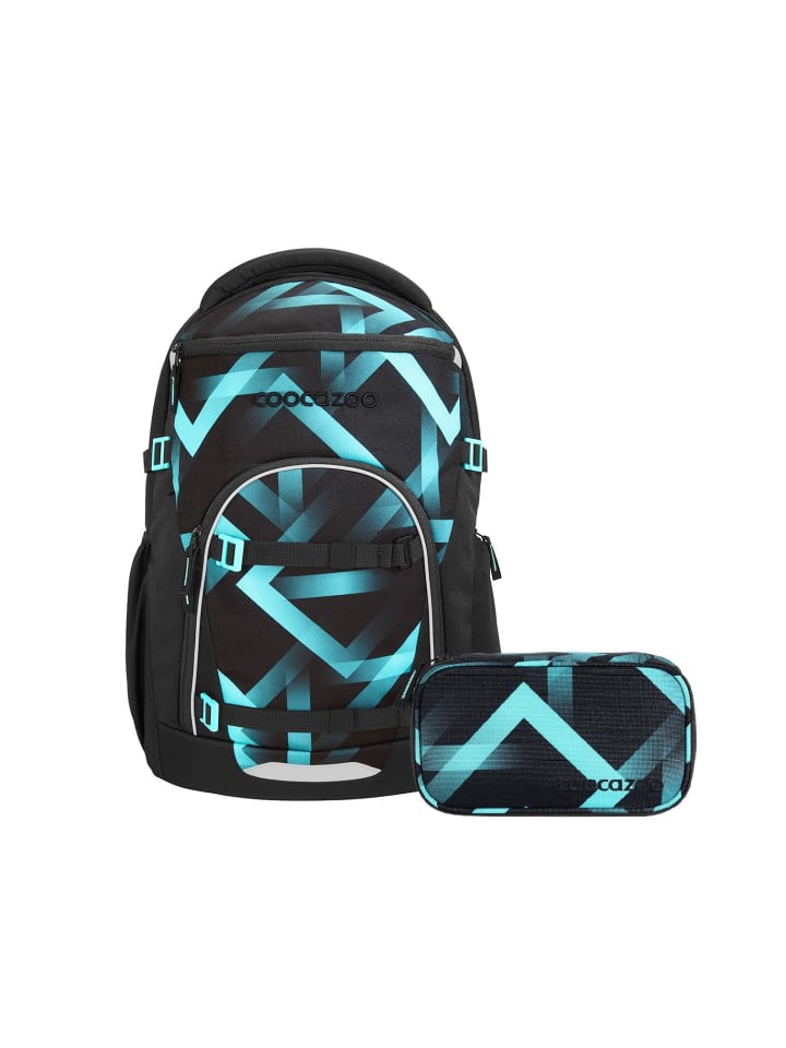 Schulrucksack-Set BYTE "Laser Lights" 2-tlg. in Schwarz/Blau