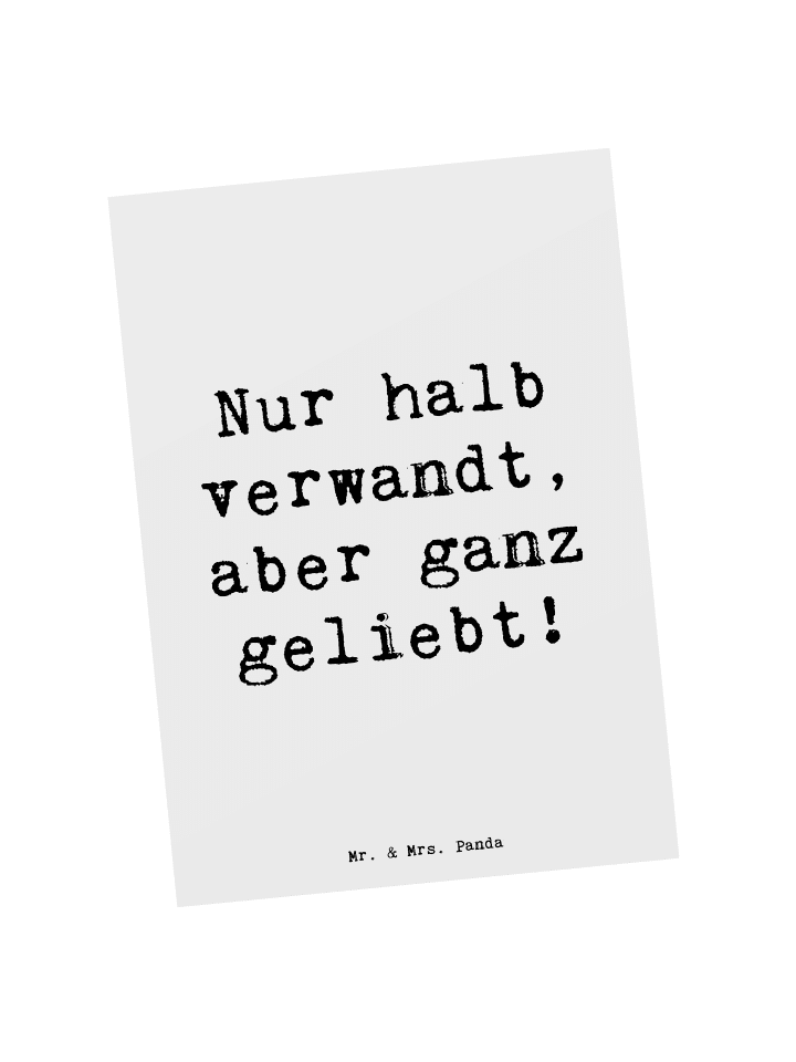 Postkarte Halbbruder Liebe mit Spruch in Weiß