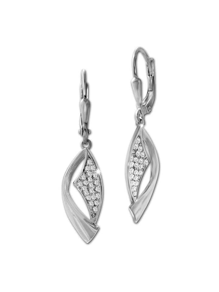 Ohrringe Silber 925 Sterling Silber, glanz Banner Ohrhänger ca. 3,7cm
