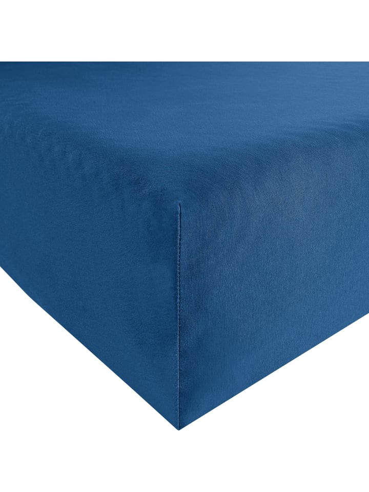 Single-Jersey Spannbettlaken Murnau in blau