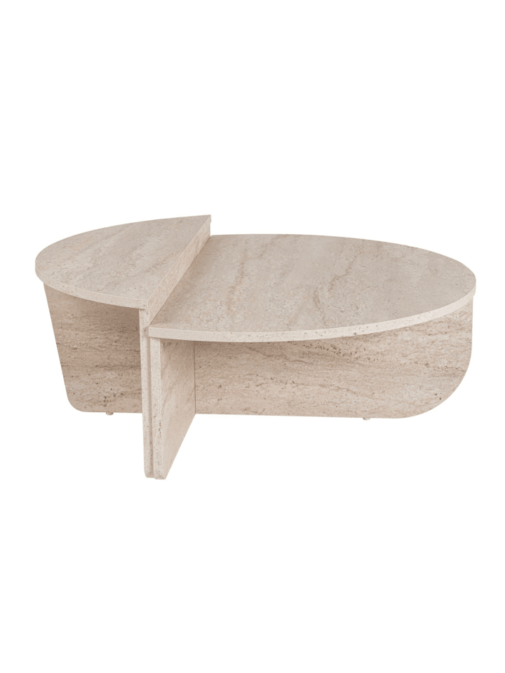 2er-Set Tischs in Travertin - (W)90 x (H)35 x (L)90 cm