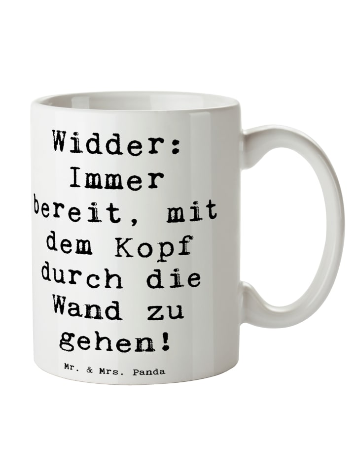 Kaffeebecher Spruch Widder Power mit Spruch in Weiß