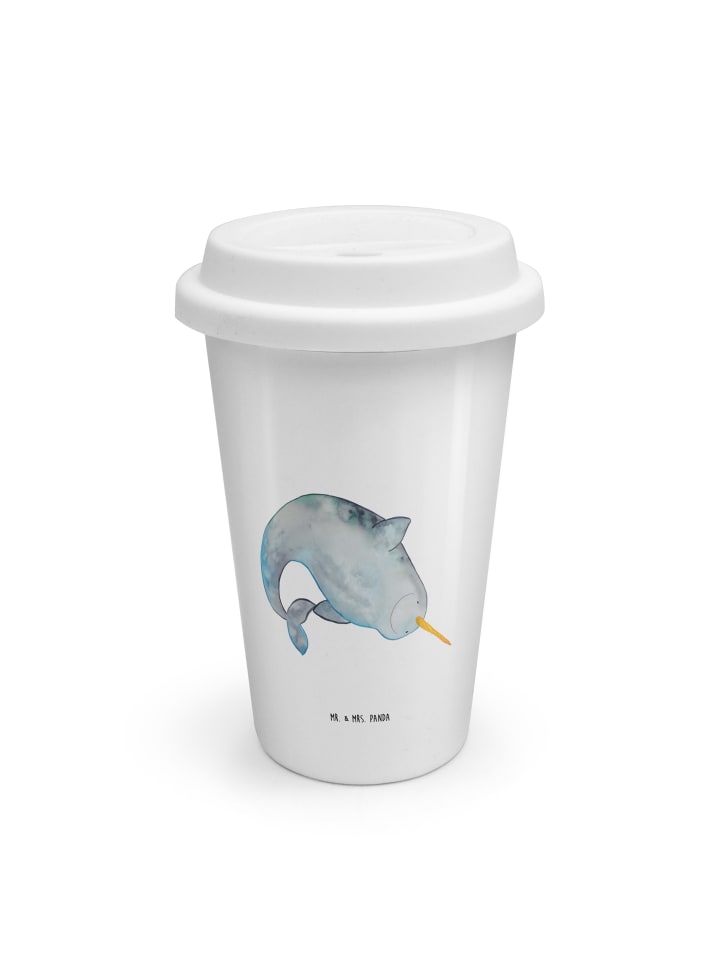 To Go Becher Narwal ohne Spruch in Weiß