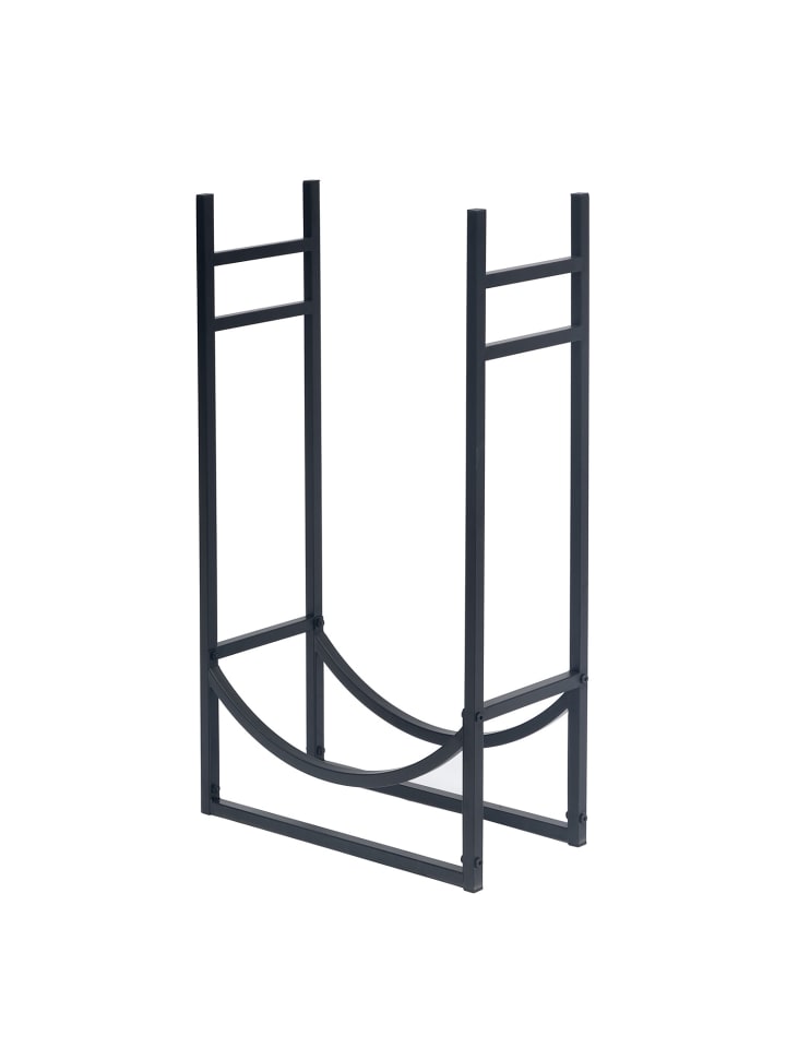 home24 Feuerholz-Regal Typ C aus Metall in Schwarz (20 x 46 x 75 cm) in Schwarz