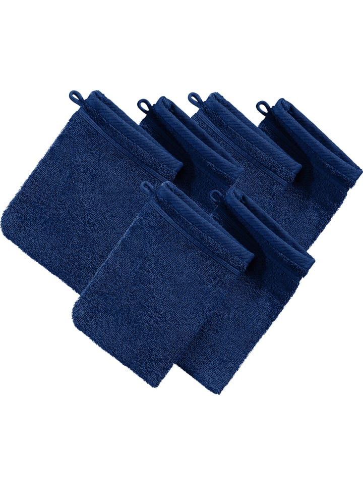 Frottier Waschhandschuh 6er-Pack Heidelberg in marine