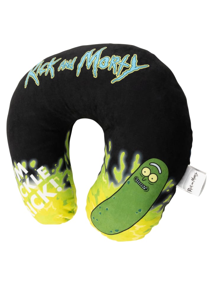 Rick and Morty Pickle Rick Nackenkissen Reisekissen Nackenhörnchen in schwarz