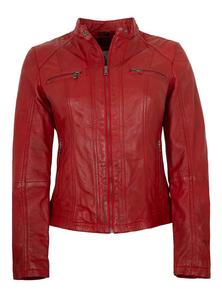Lederjacke Lammnappa in Rot