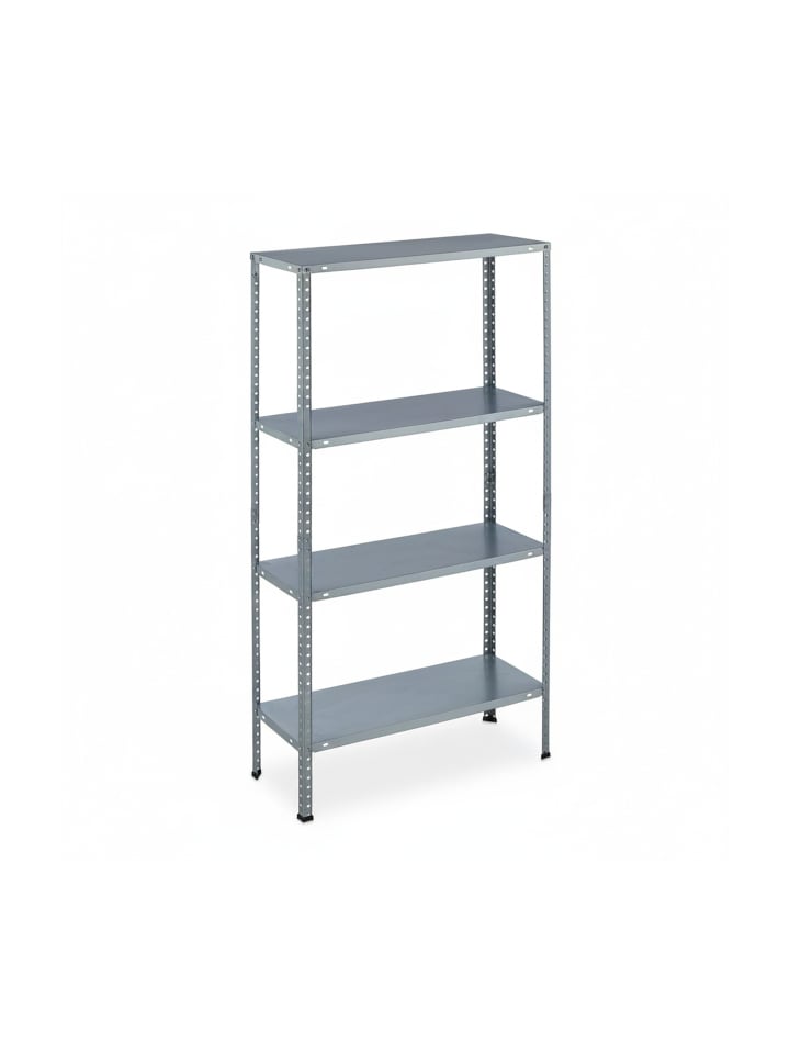 Metallregal in Silber - (B)75,5 x (H)145 x (T)30 cm