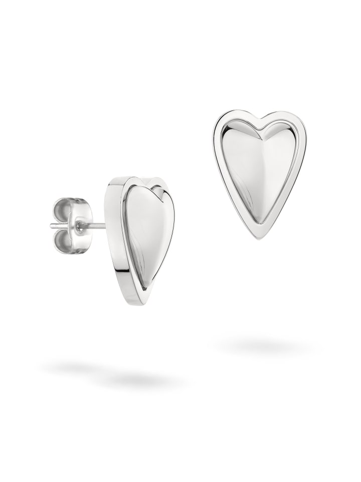 Ohrstecker Metal Heart in silber