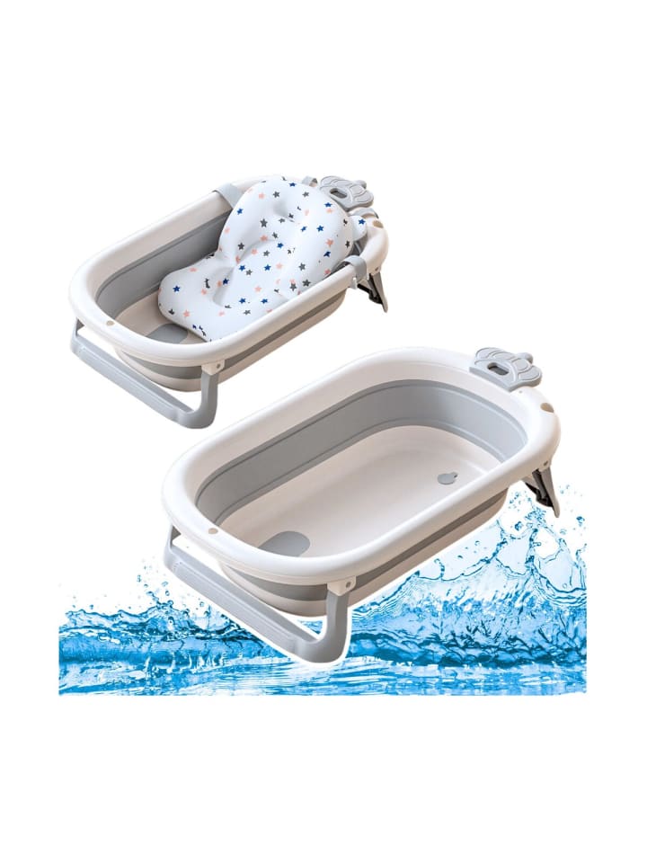 Babybadewanne faltbar mit Thermometer Sterne