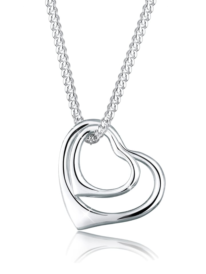 Halskette 925 Sterling Silber Herz in Silber