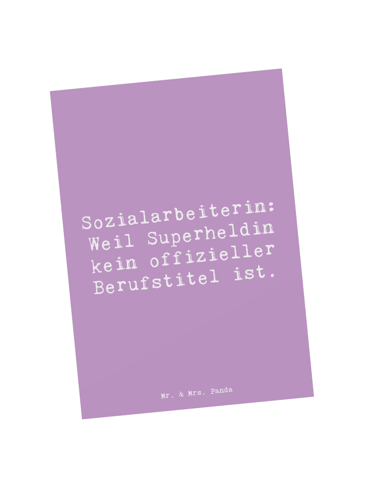 Postkarte Spruch Sozialarbeiterin Heldin mit Sp... in Lavendeltraum
