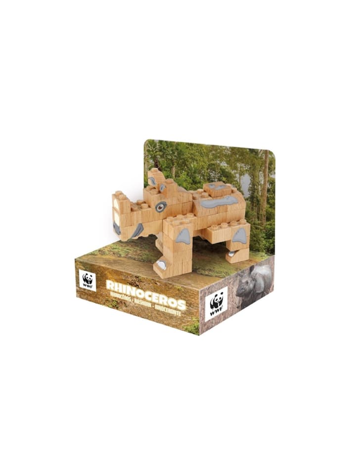 Wooden Rhino Holzbausteine, Klemmbausteine aus Buchenholz in Braun
