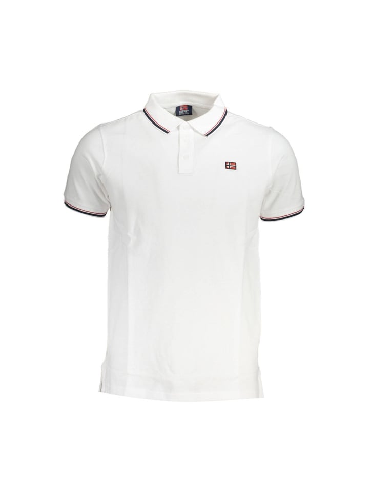 Weiß Baumwolle Herren Polo