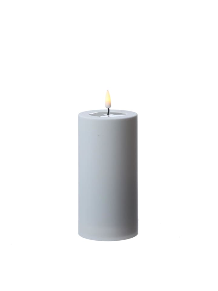 LED Kerze MIA für Innen/Außen flackernd H: 15cm D: 7,5cm in weiß