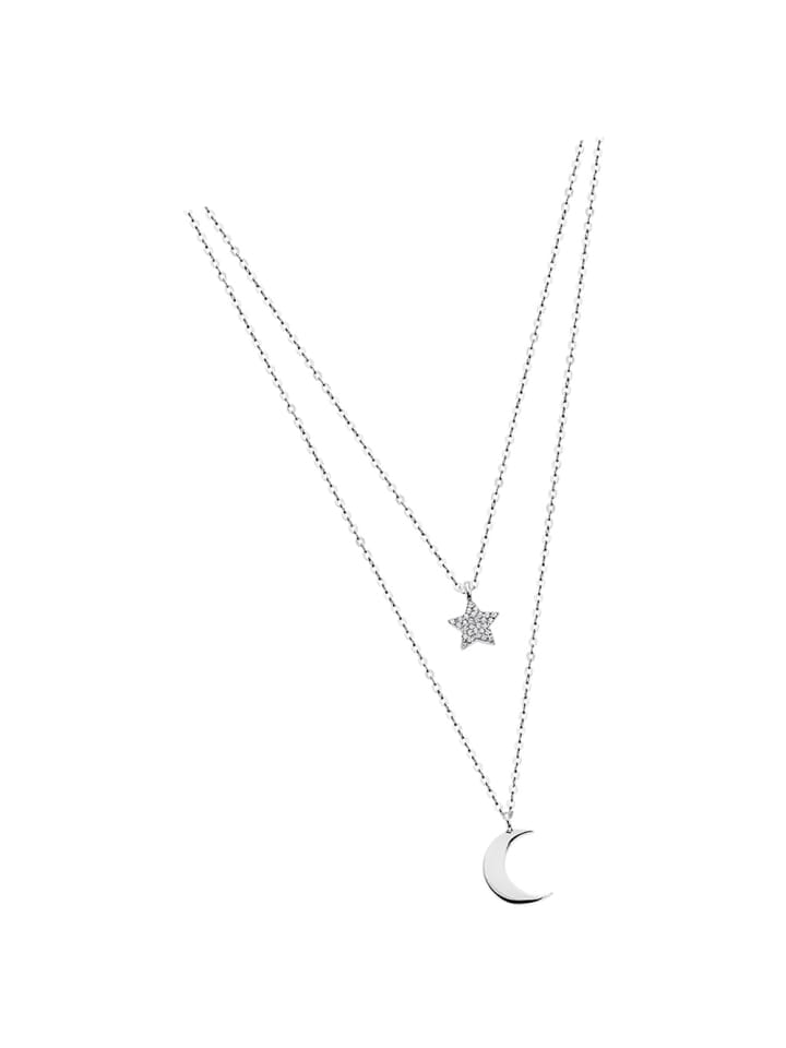 Anhänger Silber 925 Sterling Silber Mond und Stern Halsketten