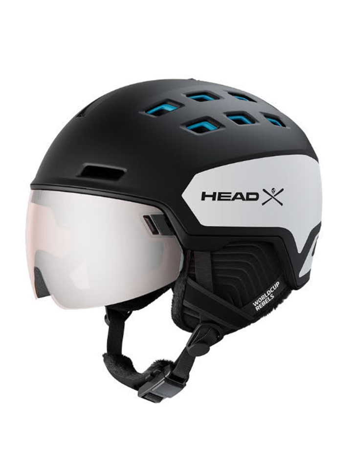 Skihelm mit Visier in schwarz