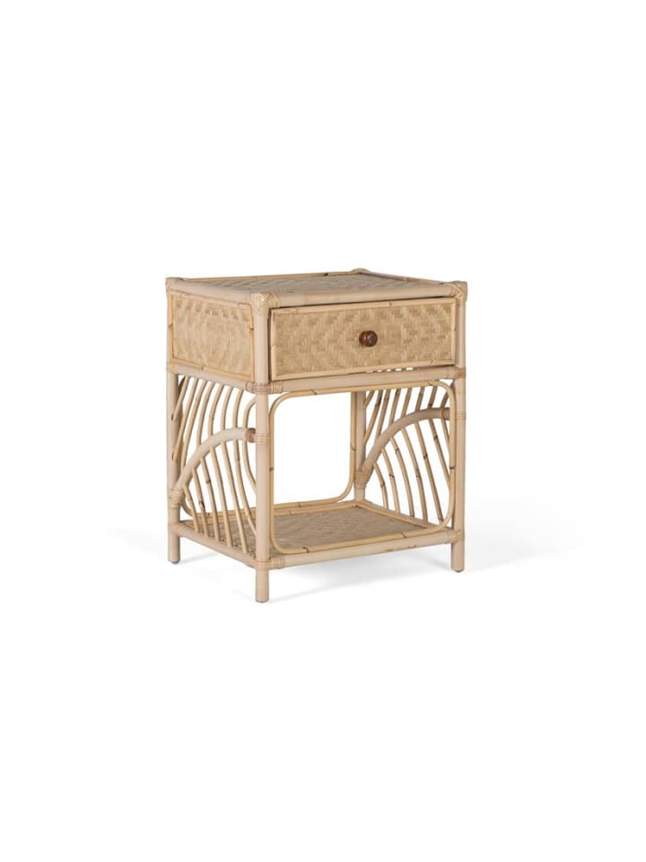 Rattan-Nachttisch mit natürlichem Charme in Brown