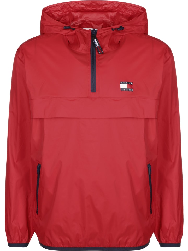 Windbreaker in deep crimson