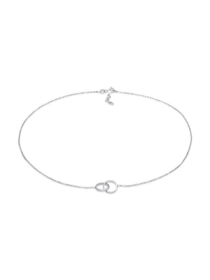 Halskette 925 Sterling Silber Geo, Kreis in Silber