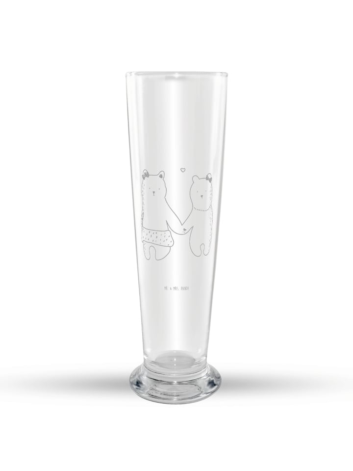 Glas mit Gravur Bär Freundin ohne Spruch in Transparent