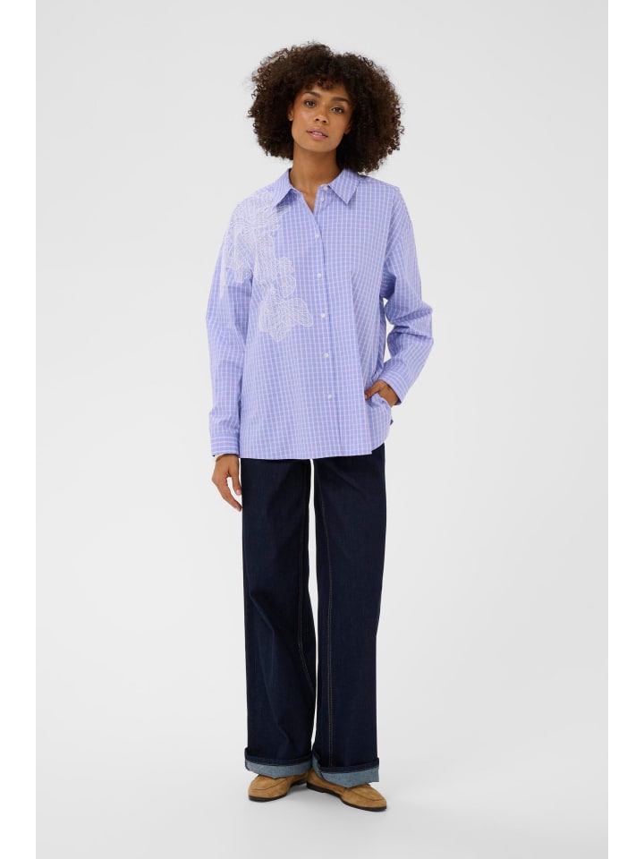 Langarm - Hemd CUjani Oversize fit in Blue Check
