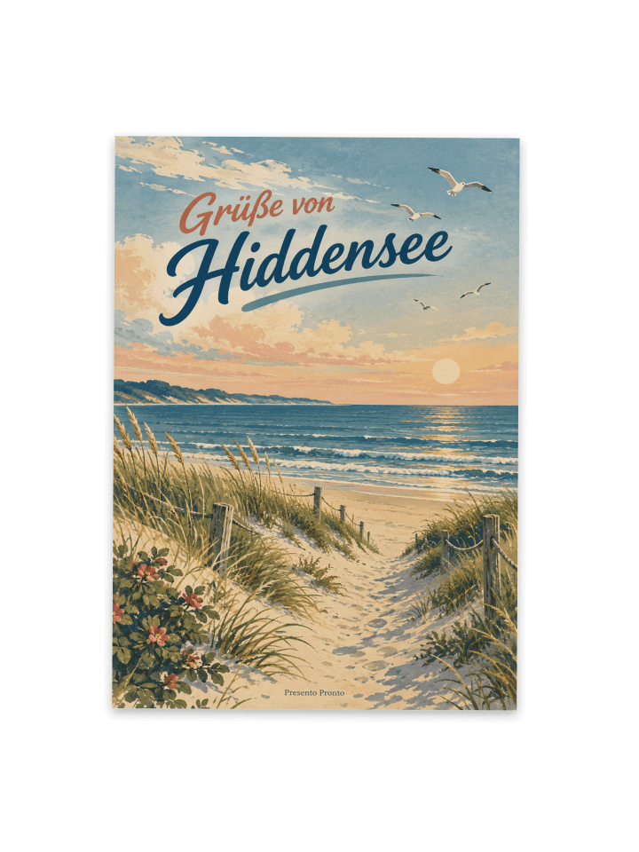 Postkarte Küste nostalgisch Design mit Spruch in Weiß