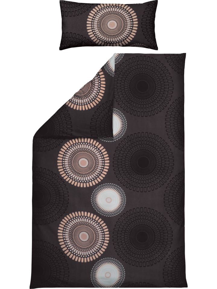 Single-Jersey Bettwäsche in anthrazit-beige
