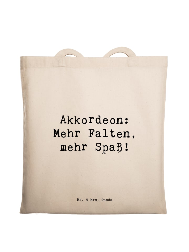 Tote Bag Spruch Akkordeon Spaß mit Spruch in Creme