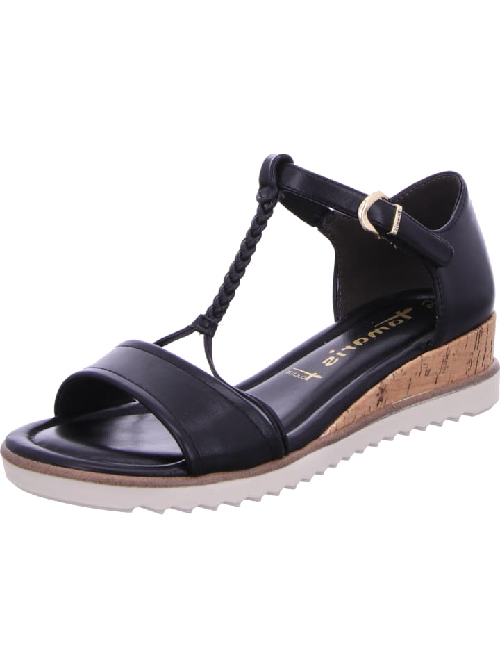 Keilsandalette in schwarz