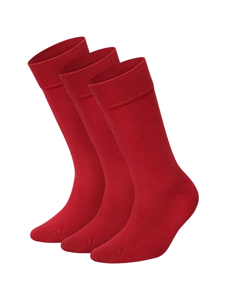 3er-Pack Socken One Color Smooth in Smooth Ferrari Red