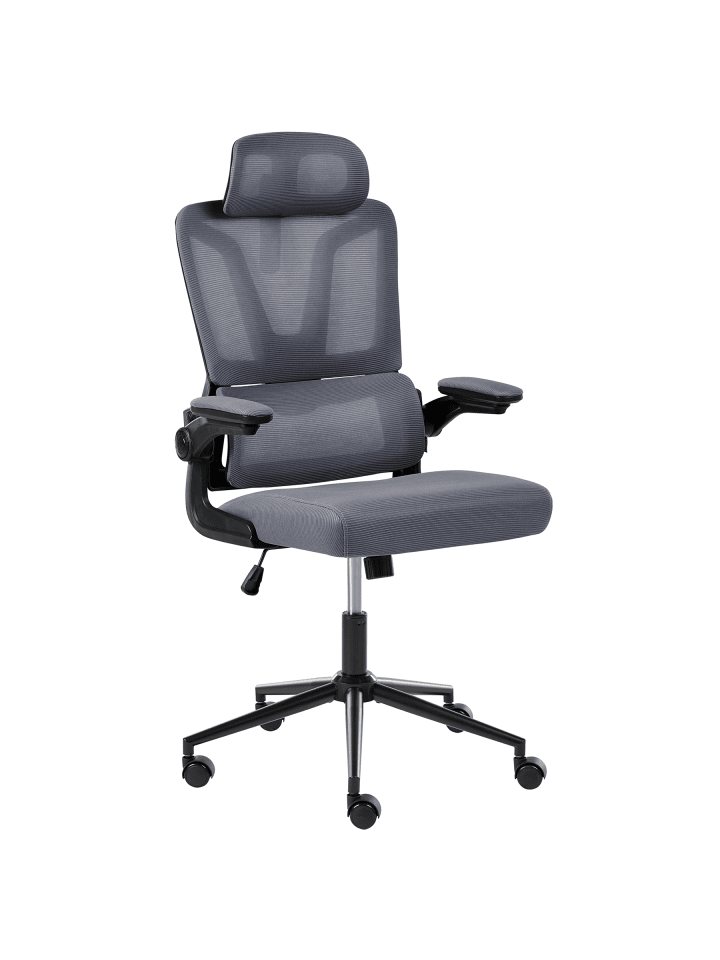 Bürostuhl KRYOS in Grau/Schwarz - (W) 64 x (H) 116 x (L) 64 cm
