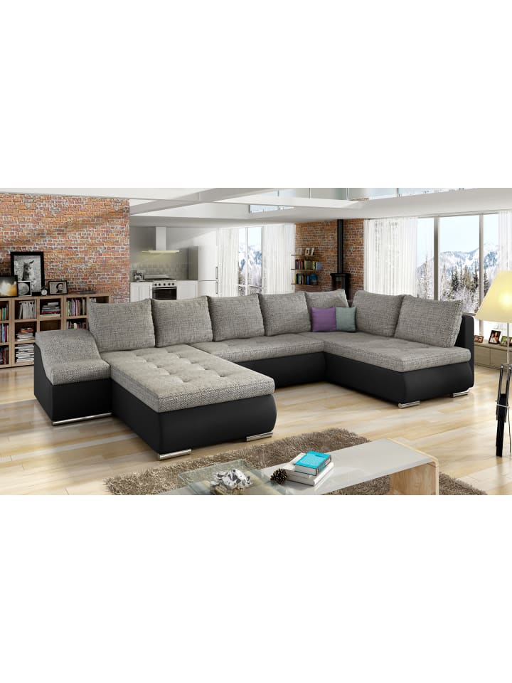 Gio Recamiere Links in Grau -  (L) 190 x (B) 351 x (H) 82 cm