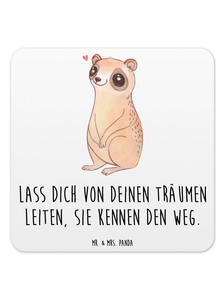 Untersetzer Plumplori Glücklich mit Spruch in Weiß